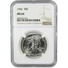 1942 Liberty Walking Silver Half Dollar MS 66 NGC Uncirculated