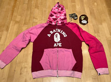 2000s Vintage A Bathing Ape BAPE Hoody Hooded Sweatshirt Pink Camo Two-Toned M