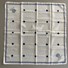 London Stock Exchange Scarf ladies Vintage 1970’s White & Blue 26” or 66cm Sq (M