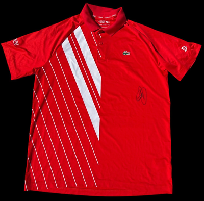 Novak Djokovic Signed Autographed Lacoste Sport Tennis Polo Shirt