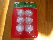 New ! 6 PK Christmas House Suction Cups Hanging Wall Decor Hook 