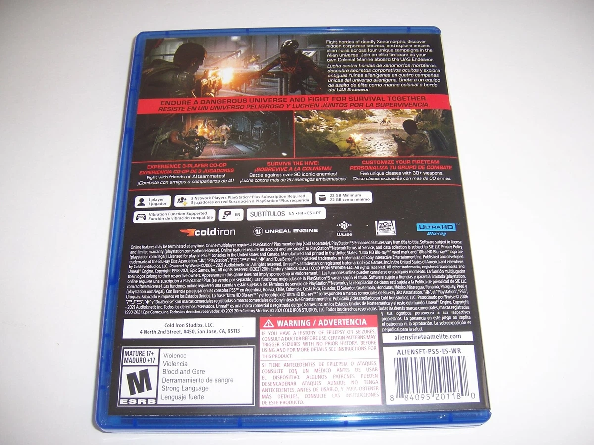 Replacement Box Case Aliens Fireteam Elite Sony PlayStation 5 PS5 ORIGINAL OEM