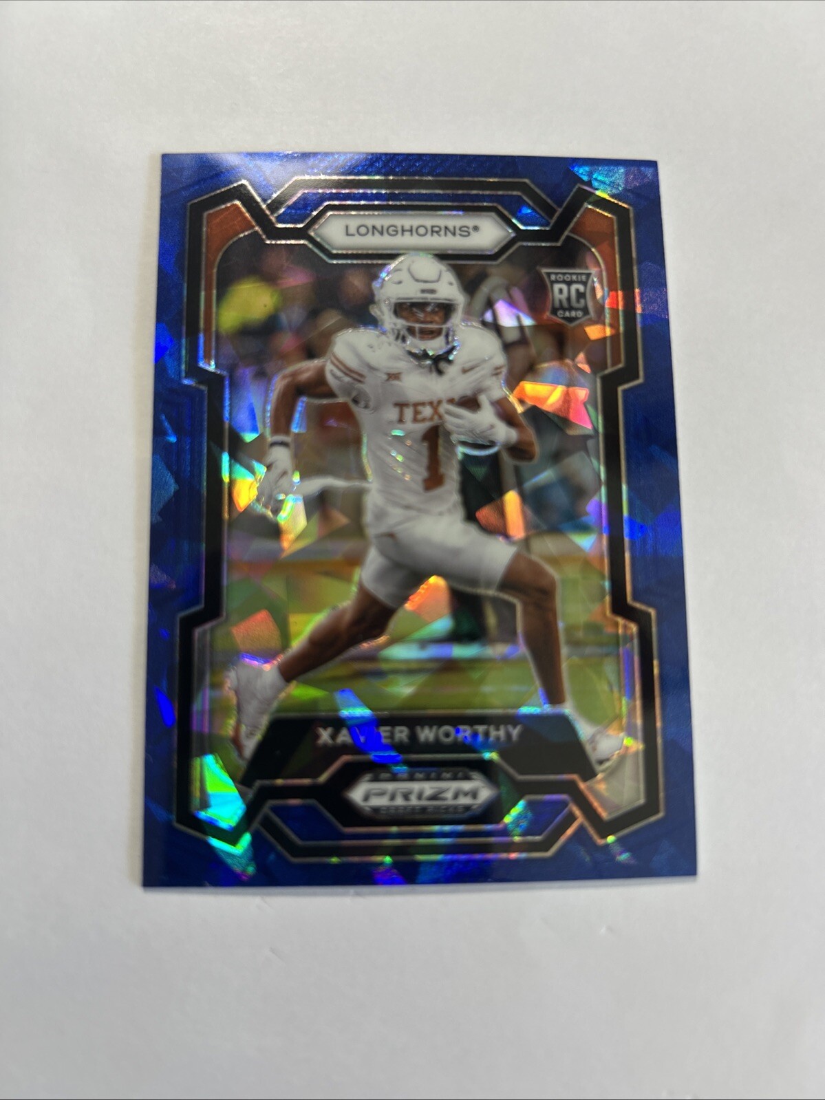 2024 Panini Prizm Draft Pick Xavier Worthy Blue Ice 2/99  Kansas City RC