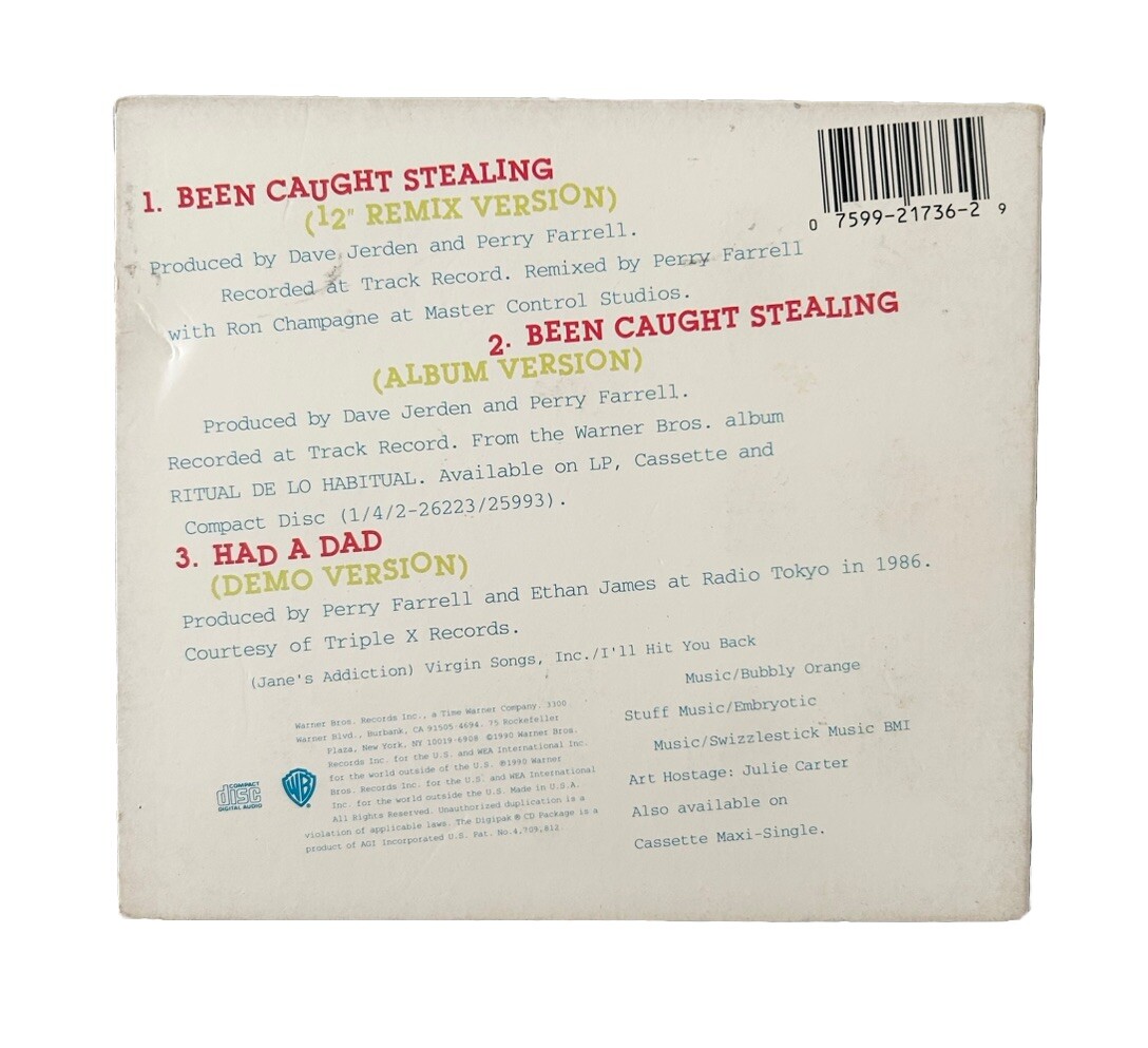 JANE'S ADDICTION Been Caught Stealing CD Maxi Single 1991 w