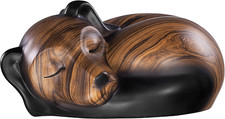 Sleeping Resin Dog Urn for Ashes - Small Animal Cremation Urn Brown 