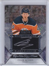 2020 2020-21 BLACK DIAMOND TYLER BENSON SILVER ON BLACK ROOKIE SIGNATURES 18/149