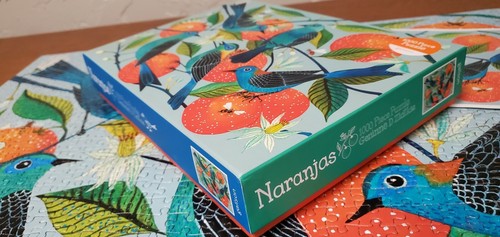 Galison Jigsaw Puzzle Naranjas Vibrant Birds & Oranges 1000 pc Complete w/Poster - Picture 5 of 9