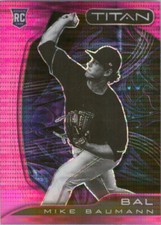 2022 Panini Chronicles Titan #17 Mike Baumann RC Orioles Rookie Pink Pulsar