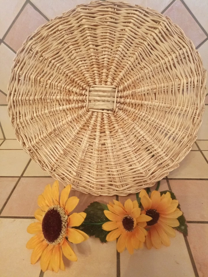 CESTINO VASSOIO in vimini sbucciato | artigianale, fatto a mano | 34 cm - Immagine 2 di 4