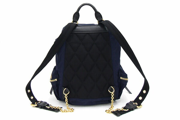 Burberry Backpack 4016624 Navy Black Nylon Leather Used