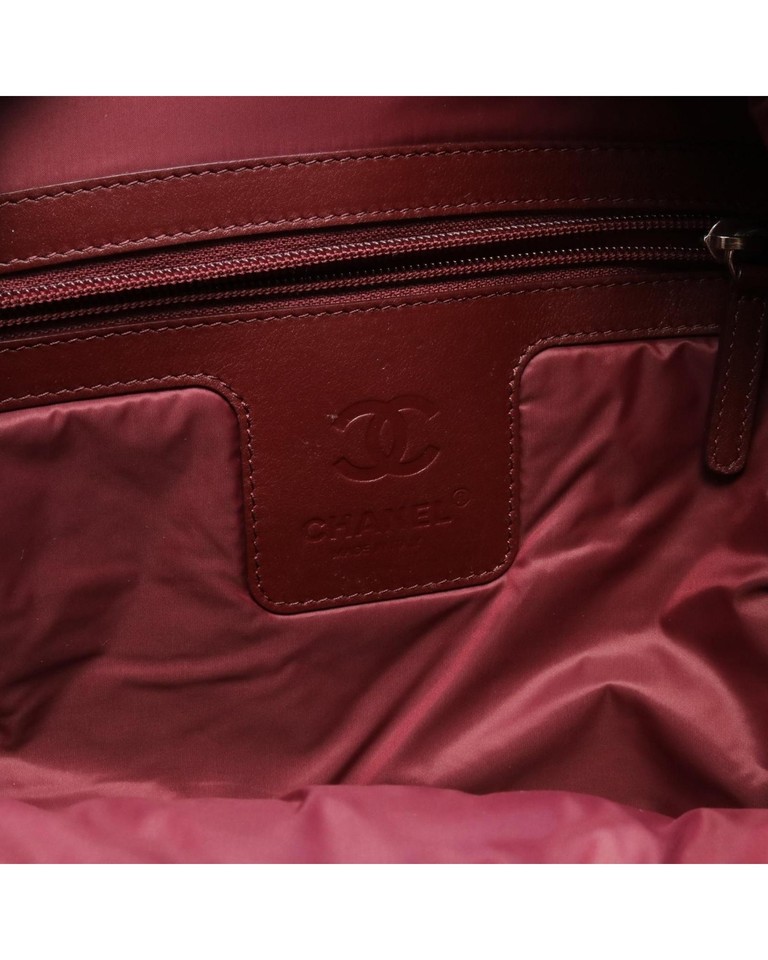 Pre Loved Chanel Canvas Backpack with Adjustable Shoulder Strap and