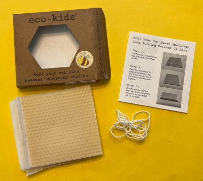eco-kids Beeswax Candle Making Kit ~ Makes 7 ~ 4'' Honeycomb Wax Sheets ~ NEW