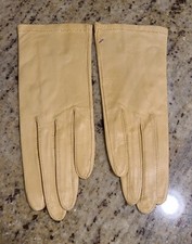 Vintage Size S 6.5 Yellow Soft Leather Formal 8" Gloves Grandoe