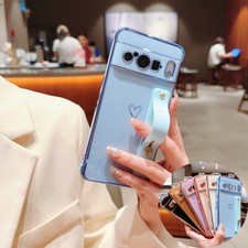 Shockproof Love Heart TPU Wrist Strap Phone Case For Google Pixel 10 Pro 9A 8 7A