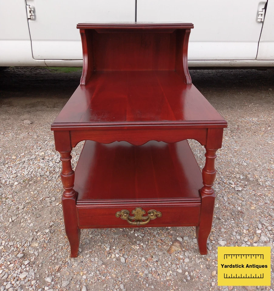 Mid Century Cherry Step End Table by Fordslund (SET-52) - Image 2 of 4