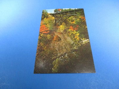 Quechee Gorge Vermont Fall Foliage Railroad Bridge Vintage Postcard PC43