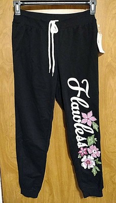graphic black joggers