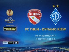 Programma UEFA Europa League 2013/14 FC Thun - Dinamo Kiev