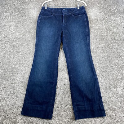 Ann Taylor LOFT Curvy Flare Jeans Women's Blue Low Rise Dark