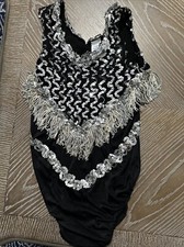 Vintage Black  Silver Sequin Flapper Halloween Costume