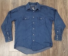 Wrangler Longsleeve Heavy Denim Work Shirt Pearl Snaps 16.5x35