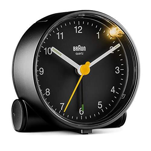 Orologio Sveglia Analogico Classico Braun con Funzione Snooze e Luce, (E3X)