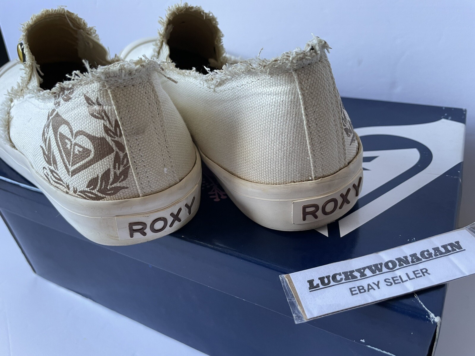 Chaussures Roxy Pepperdine Crème Taille 38 - Neuf En Toile - Style Ville Plat