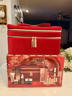 Estee Lauder Red Velvet Cosmetics Makeup Case With Box Cosmetics