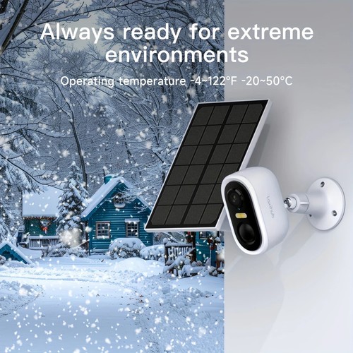 Cámara de seguridad inalámbrica para exteriores con energía solar, resolución de video 2K 3MP, batería - Imagen 4 de 7