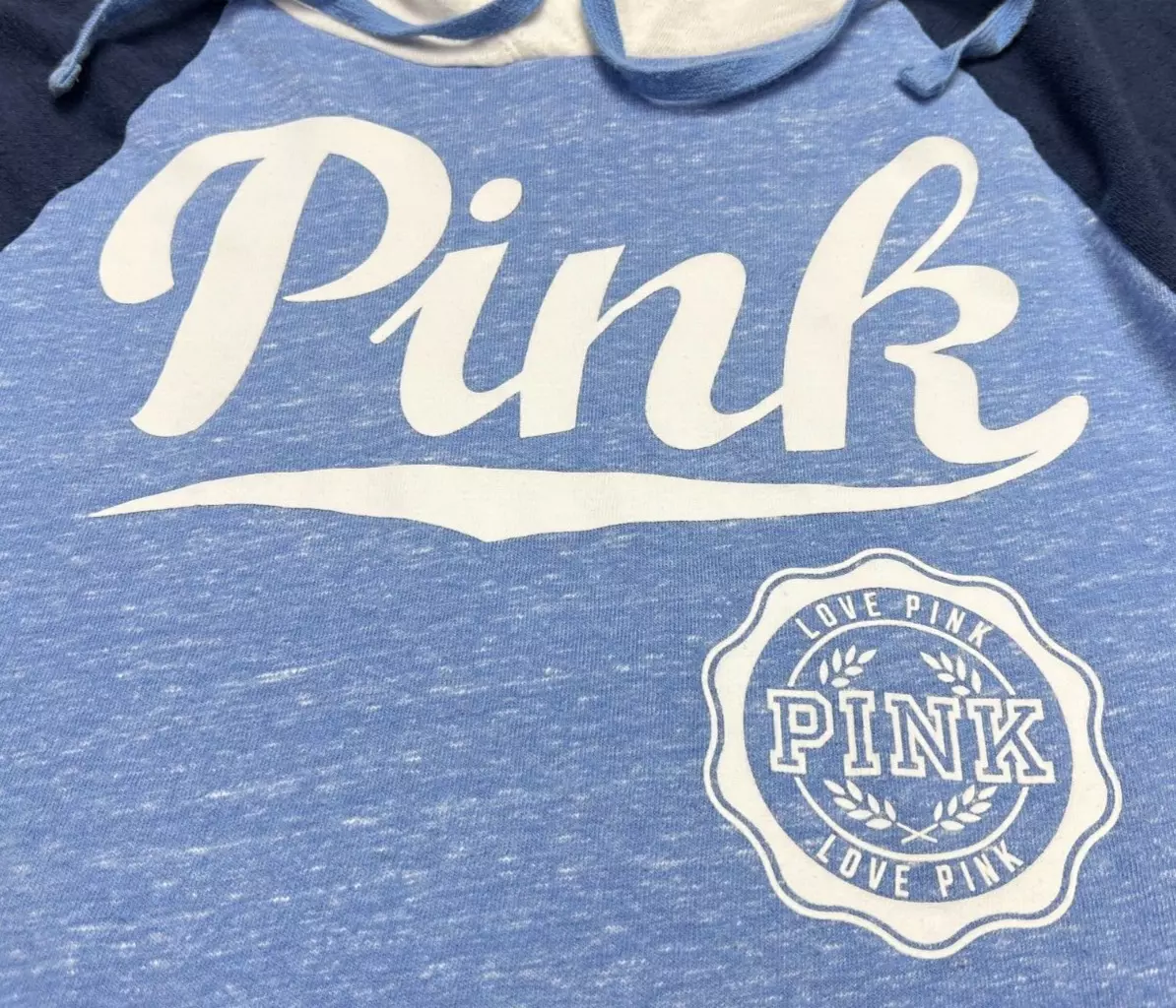 victoria-secret-vs love pink spellout colorblock white hoodie