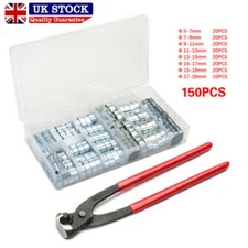 80/150x Double Ear Clamp O Clips Crimp Air Silicone Petrol Water Fuel Hose Pipe