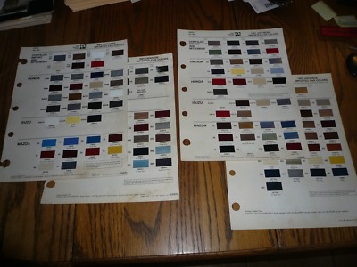 1983 1984 Japanese Imported Car Ditzler PPG Color Chip Paint Sample - Two Years