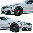 Graphics Tricolor Stripe Sticker Kit for BMW M4 M Performance Hood Bumper Decal