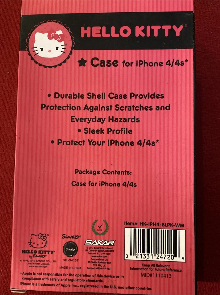 PARA APPLE iPHONE 4/4S GENUÍNO HELLO KITTY Golden Stars. CAPA DURA. A52 - Imagem 3 de 3