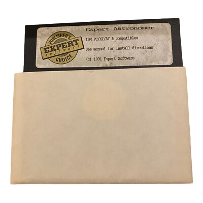 Vintage Expert Astronomer ''Explore The Night Sky On Your PC'' 1991 5.25 disk