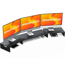Triple Monitor Stand Riser, Extra Long Monitor Riser for 1~2~3 Monitors, Dual...
