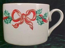 Christmas Ribbons Mug Cup International Tableworks 157 Stoneware Holiday