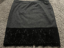 Vince Camuto Gray Black Colorblock Lace Pencil Skirt Short Women’s 14P