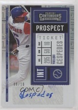 2020 Panini Contenders Building Blocks Ticket 8/10 Yoelqui Cespedes Auto 02d2