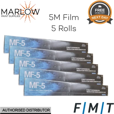 5 x FAST MOVER TOOLS MASKING FILM SHEETING ROLL 5M X 120M - BULK DEAL