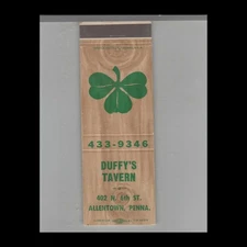 Matchbook Cover Shamrock Duffy's Tavern Allentown, PA