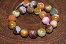 Fire Crackled Agate Beads Faceted Round 10mm - 20 Beads