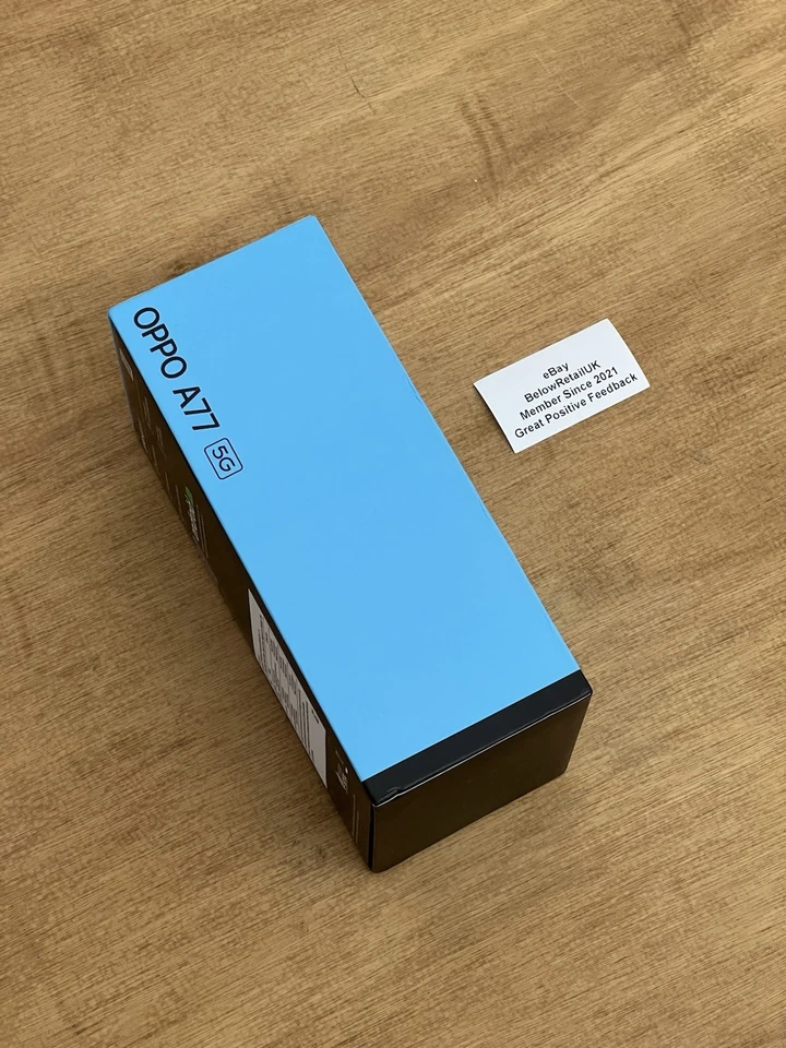NEW SEALED OPPO A77 5G 64GB MIDNIGHT BLACK DUAL SIM UNLOCKED MODEL CPH2339 - UK - Image 3 of 4