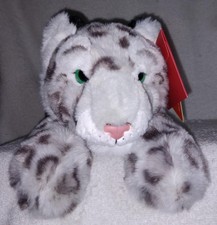 FAO Schwarz Adopt-A-Pets Sweet Lying Snow Leopard plush 17"L NWT