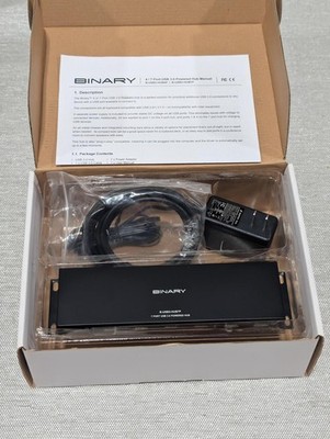 Binary B-USB3-HUB7P 7-Port USB 3.0 Powered Hub | w/ Power Adapter | Open Box