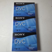 NEW SONY DVC 60min 3 Pack Mini Digital Video Cassettes DVM60PRR Premium Sealed