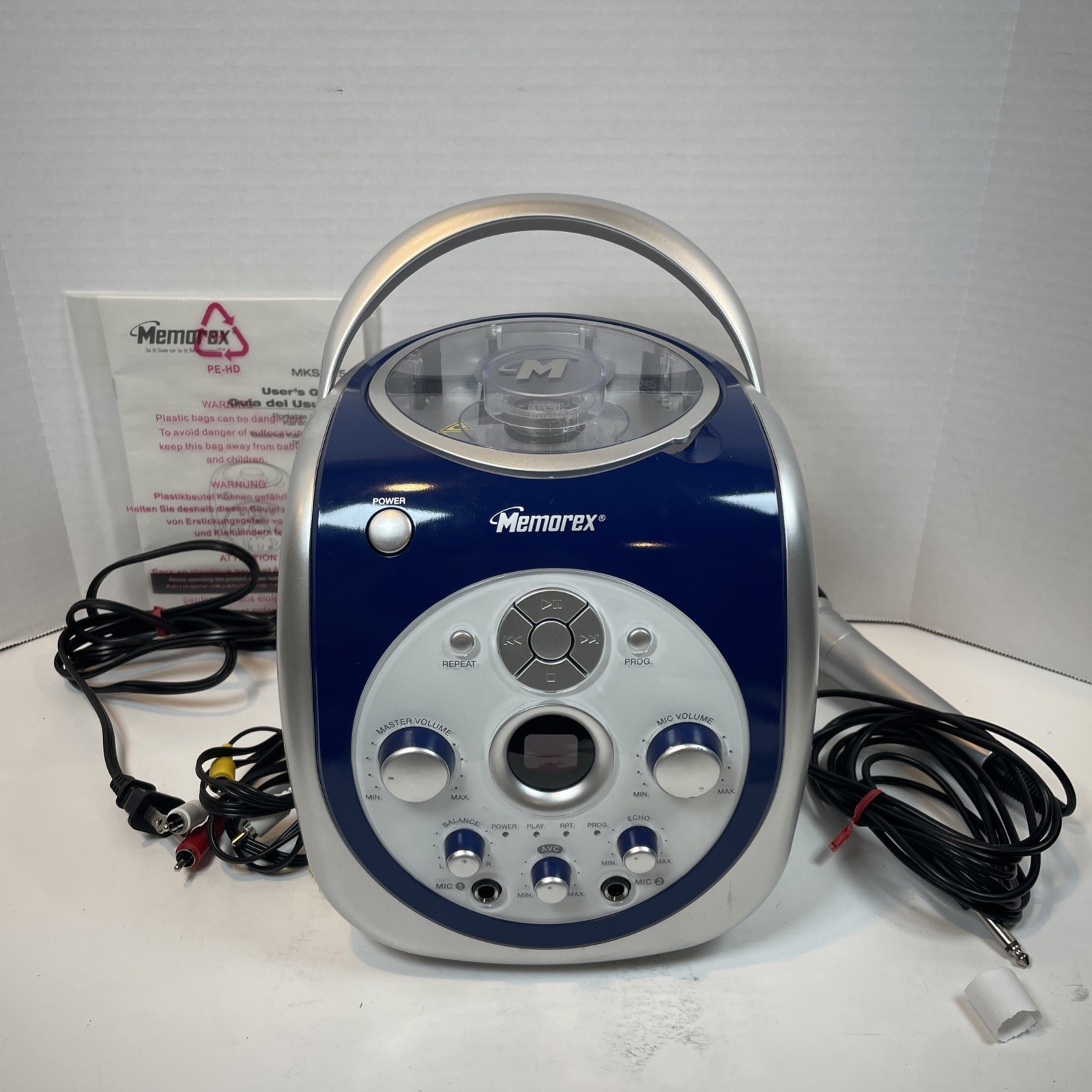 Memorex Portable Karaoke System MKS2115NBL TESTED WORKING