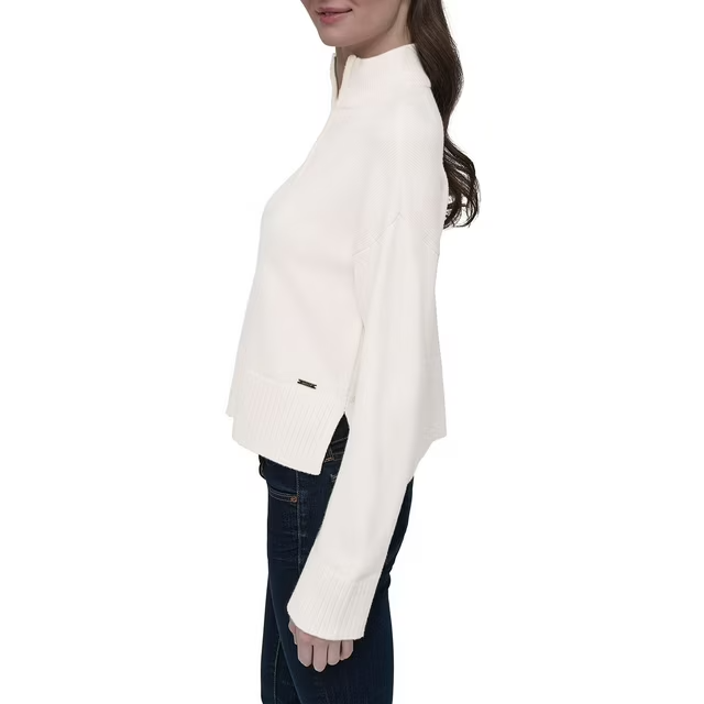 DKNY Women's Quarter-Zip Sweater Size L Cream | eBay