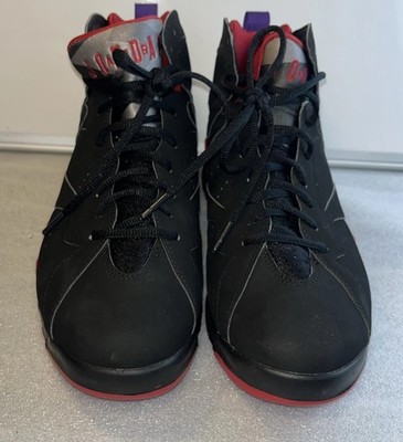 Nike Air Jordan 7 Retro Raptors 2012 Black True Red Purple 304775-018 Size 10.5
