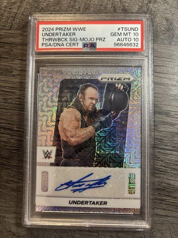 2024 Panini Prizm WWE Undertaker Mojo Prizm Throwback Auto /25 PSA 10 Pop 1